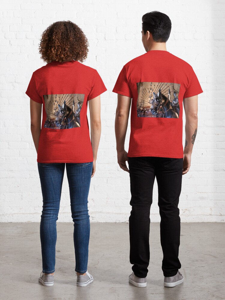 Thumbnail 1 of 7, Classic T-Shirt, Medieval armour of the horse at Warwick Castle designed and sold by santoshputhran.