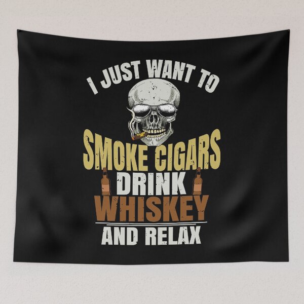Item preview, I Just Want To Smoke Cigars And Drink Whiskey designed and sold by BiagioDeFranco.