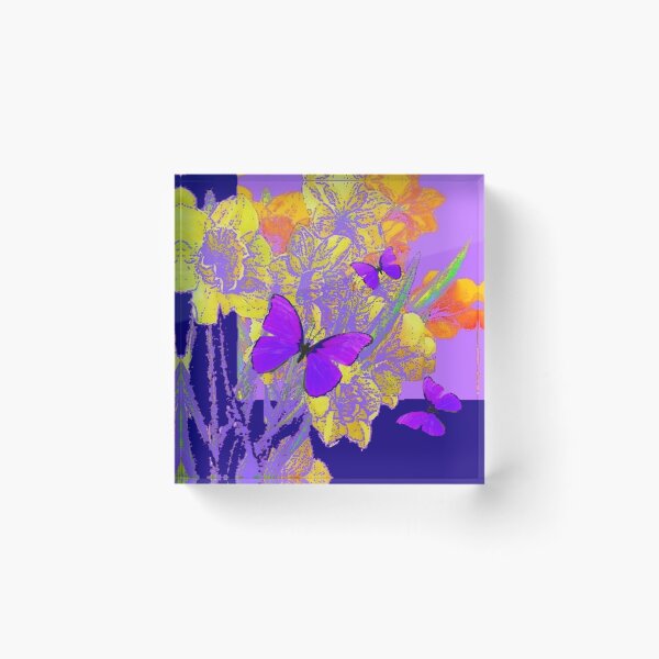 Item preview,  DRAMATIC LILAC PURPLE BUTTERFLIES FLORAL ART designed and sold by sharlesart.