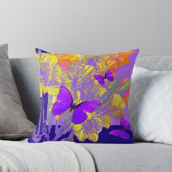 Item preview,  DRAMATIC LILAC PURPLE BUTTERFLIES FLORAL ART designed and sold by sharlesart.