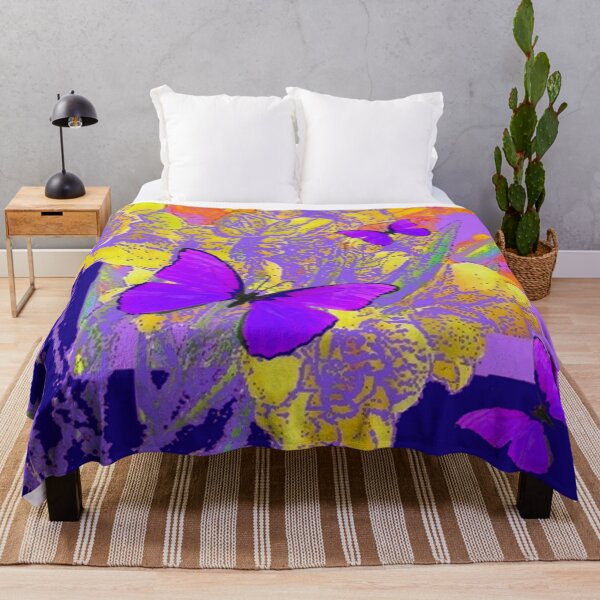 Item preview,  DRAMATIC LILAC PURPLE BUTTERFLIES FLORAL ART designed and sold by sharlesart.