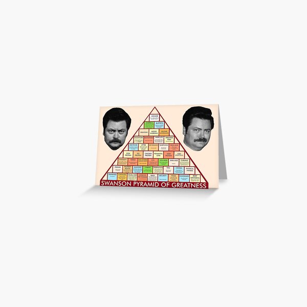 Ron Swanson's Pyramid Of Greatness Greeting Card