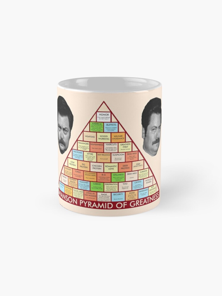 Alternate view of Ron Swanson's Pyramid Of Greatness Mug