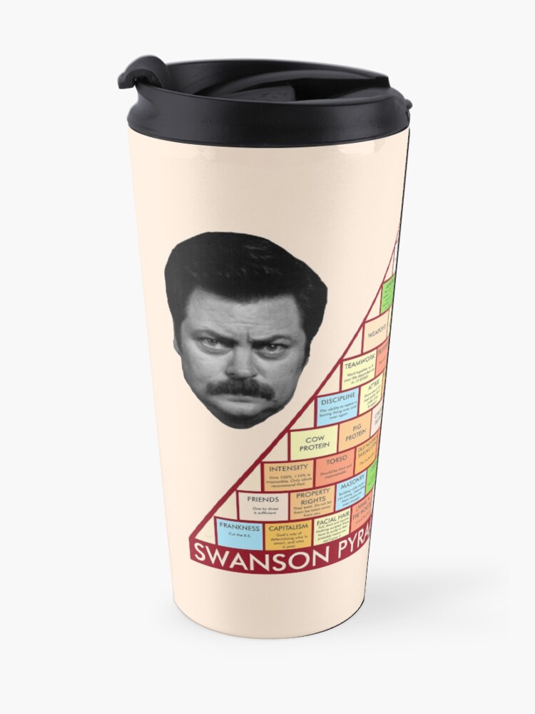 Alternate view of Ron Swanson's Pyramid Of Greatness Travel Mug