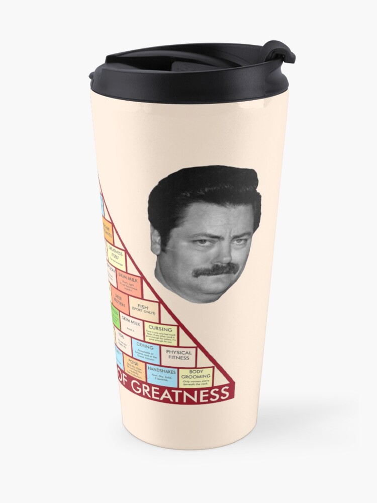 Alternate view of Ron Swanson's Pyramid Of Greatness Travel Mug