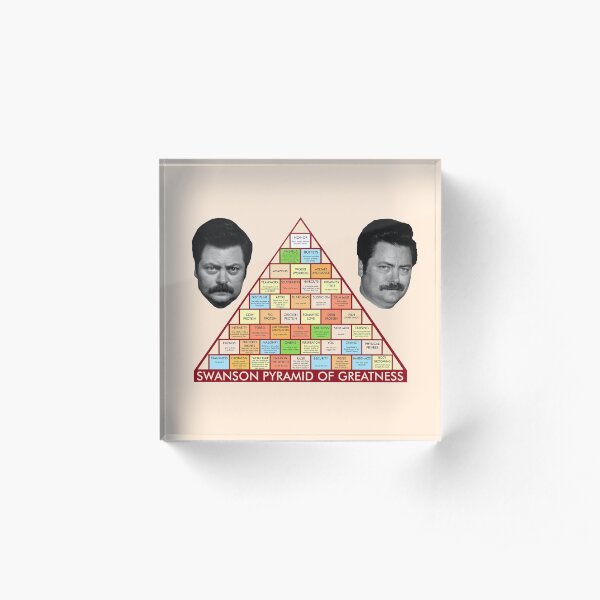 Ron Swanson's Pyramid Of Greatness Acrylic Block