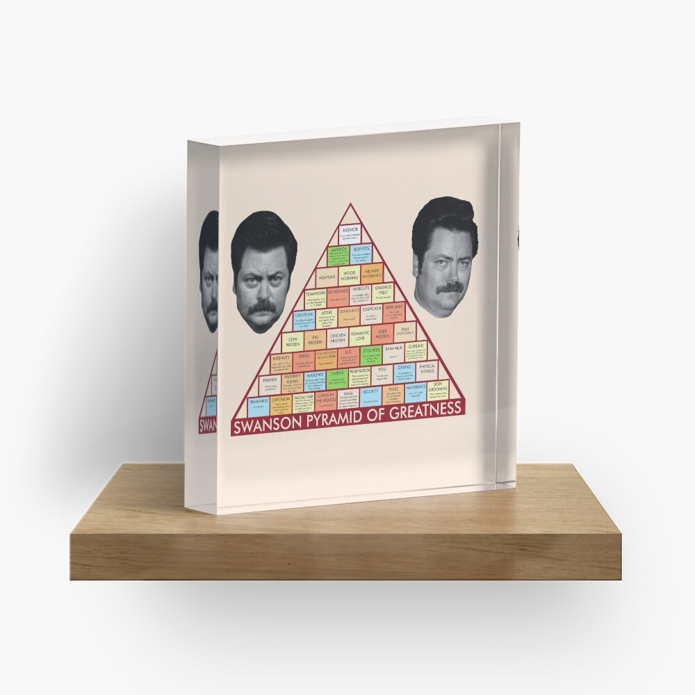 Ron Swanson's Pyramid Of Greatness Acrylic Block