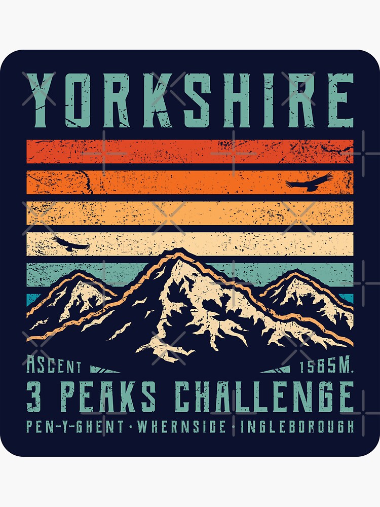"Yorkshire 3 Peaks Challenge" Sticker for Sale by TigerTomDesign