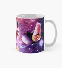 Funny Cute Outer Space Galaxy Universe Cat Kitty Kitten Eating Taco Pizza Classic Mug