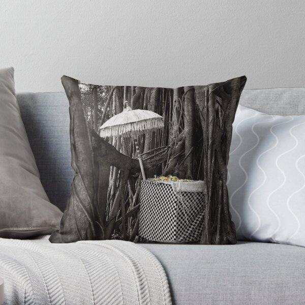 Graveyard Adornments #80 ... Shrine in Bali Cemetery Throw Pillow