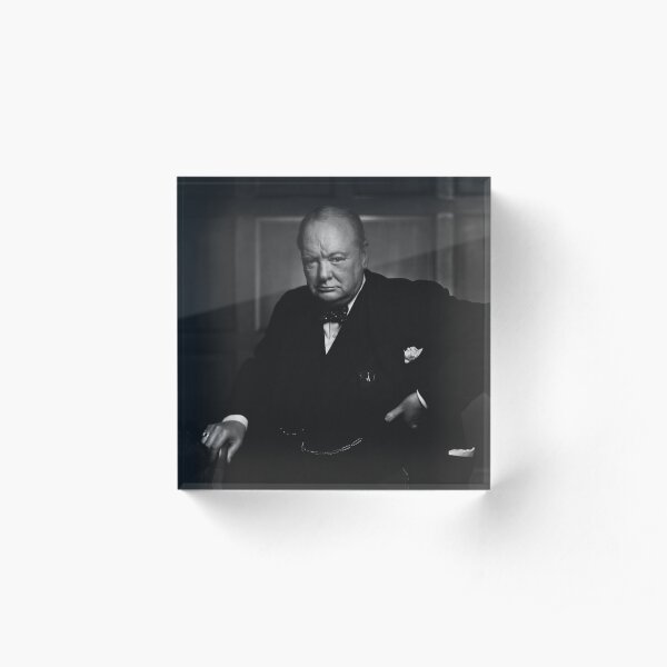 Winston Churchill Portrait - The Roaring Lion - Yousuf Karsh Acrylic Block