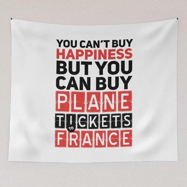 Artikelvorschau, Flugticket nach Frankreich - lustige Reisesprüche entworfen und verkauft von BlueRockDesigns.