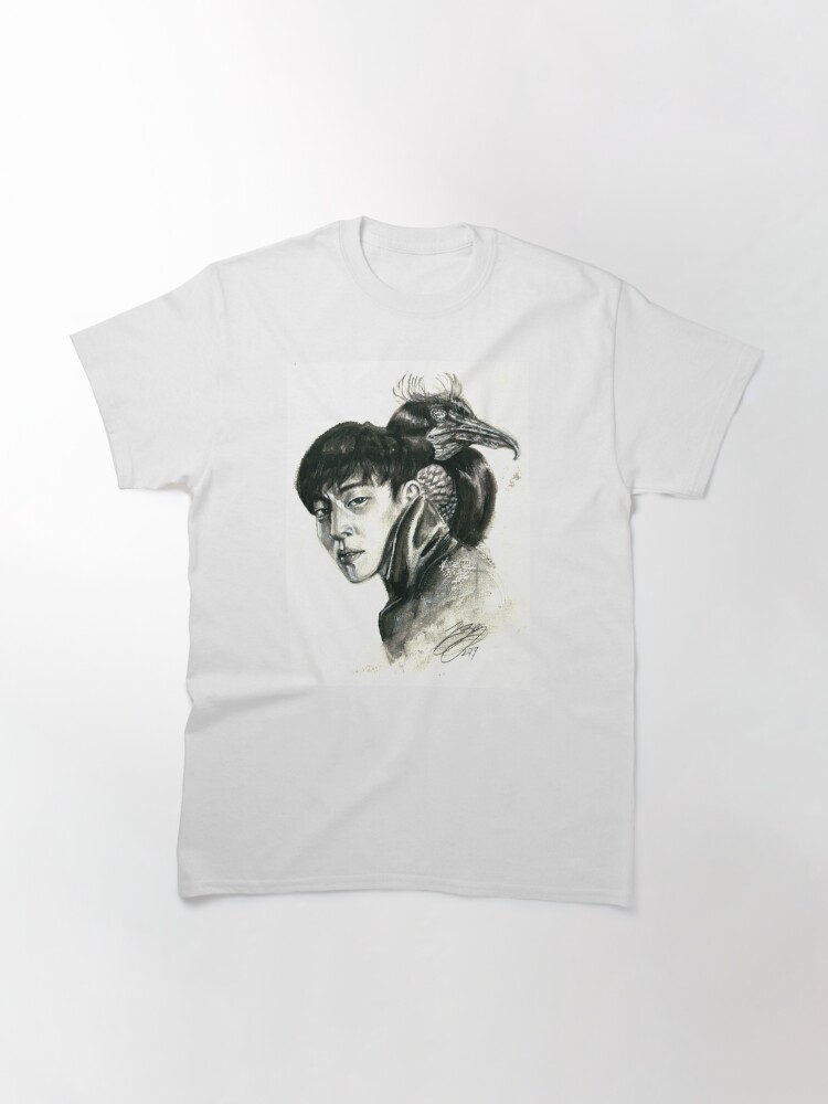 Deng Lun Portrat Mit Double Crested Cormorant Schwarz Weiss T Shirt Von Brittknackarts Redbubble