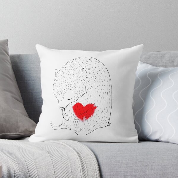 Heart Bear Throw Pillow