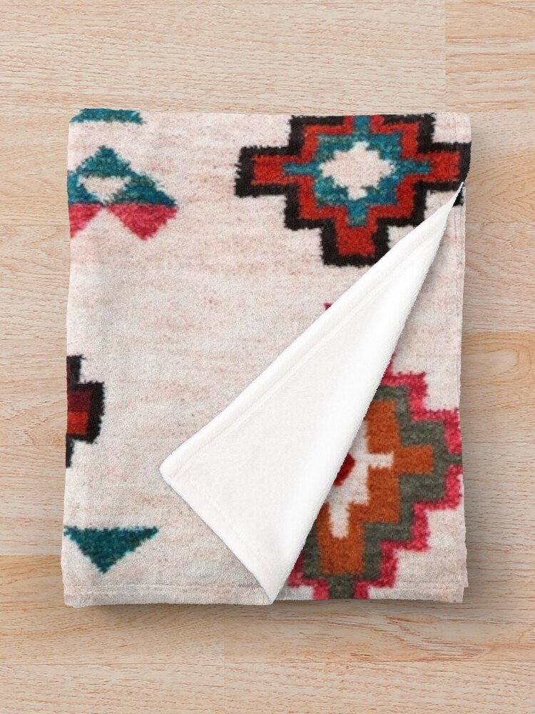 Alternate view of Bohemian Traditional Moroccan Colored Artwork Throw Blanket