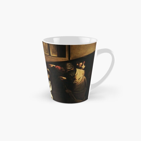 The Calling of Saint Matthew, masterpiece, Michelangelo Merisi da Caravaggio, #People, #group, #adult, #art, music, indoors, furniture, painting, flame, men, home interior, light, natural phenomenon Tall Mug