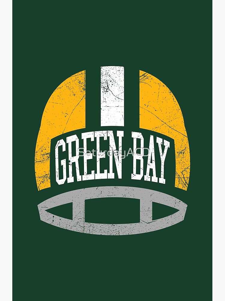 Discover Green Bay Retro Helmet - Green Premium Matte Vertical Poster