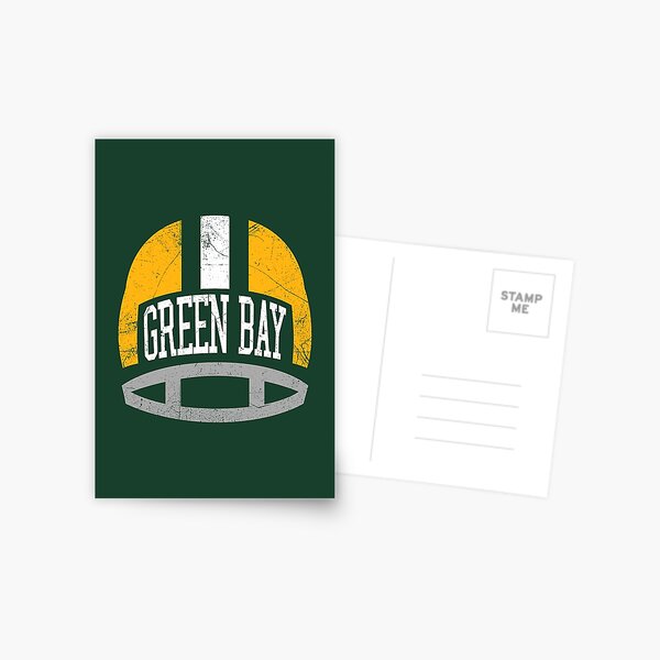 Green Bay Retro Helmet - Green Postcard