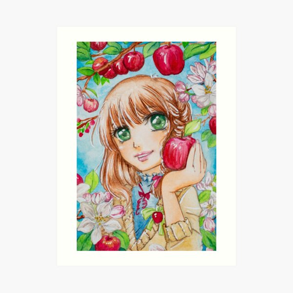 Apple Girl Art Print