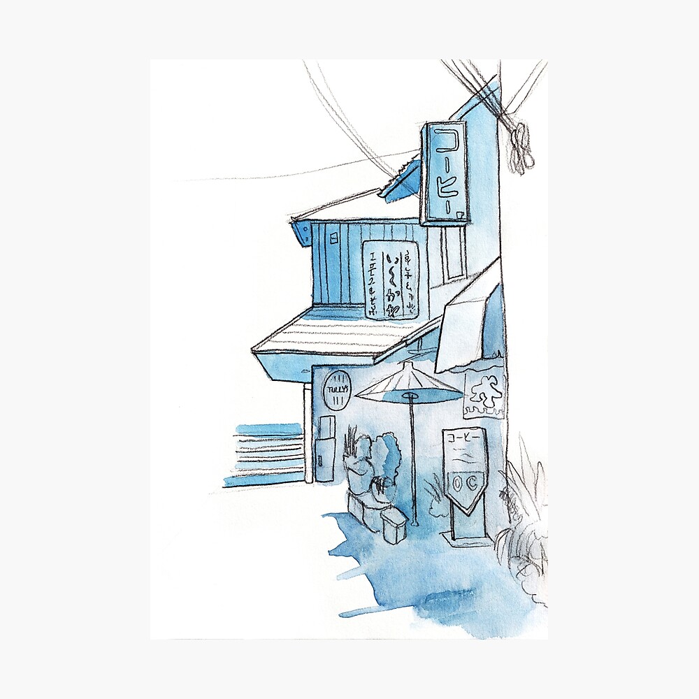 趣味・スポーツ・実用 Domestic Aesthetic Household Art 1920- Watercolor sketch of Japanese street