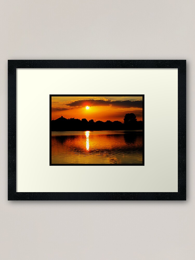 Alternate view of Golden Sunset on Water Framed Art Print
