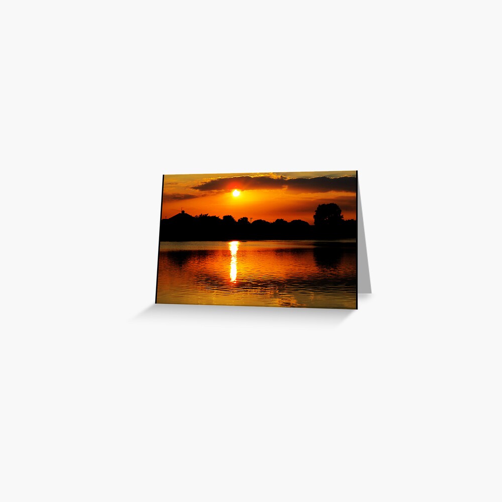 Golden Sunset on Water Greeting Card