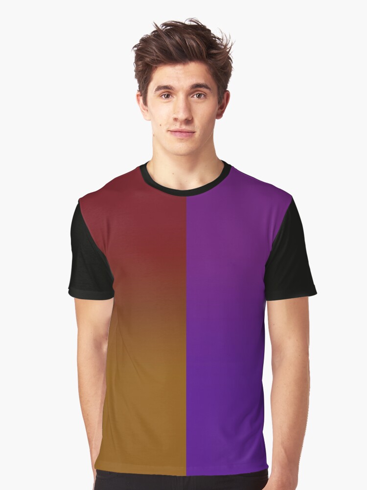 Black red store and purple shirt