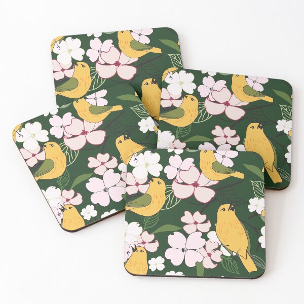 Item preview, Yellow Warblers in Dogwood designed and sold by Peleegirl.