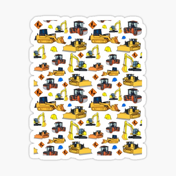 Construction Vehicles Random Pattern Sticker