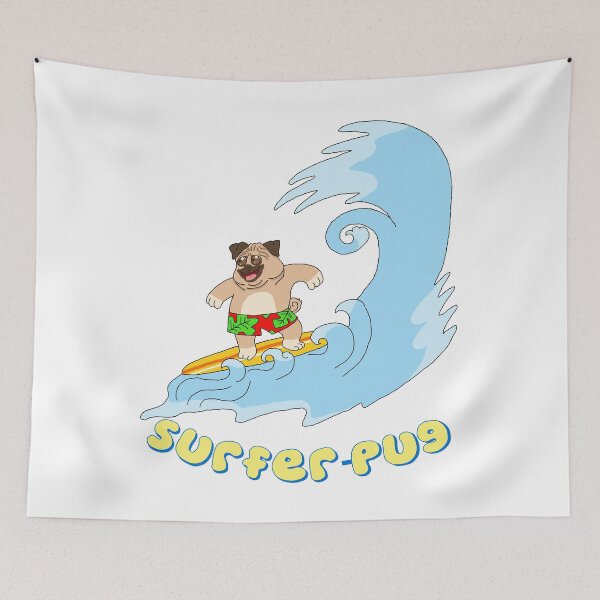 Item preview, surfer pug gift shirt designed and sold by eiwo87.