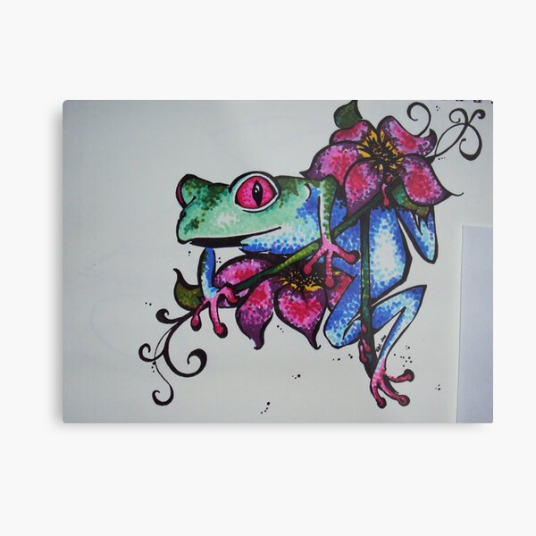 Frog of All Colors Metal Print