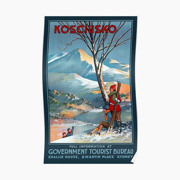 Mount Kosciusko Vintage Travel Poster Restored Poster