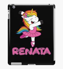 Renata Pink Renata The Dancing Unicorn - Special Personalised Gift For Renata iPad Case/Skin