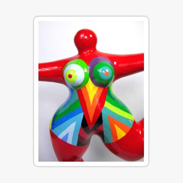 Red Nana Biriney - tribute to Niki de Saint Phalle, copyrighted design by Biriney Sticker