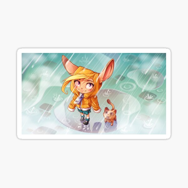 Hoodie in the Rain Sticker