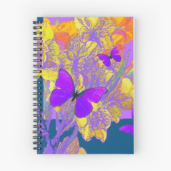 Item preview,  TEAL COLORED LILAC PURPLE BUTTERFLIES FLORAL ART designed and sold by sharlesart.