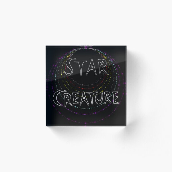 Star Creature - Rainbow (dark) Acrylic Block