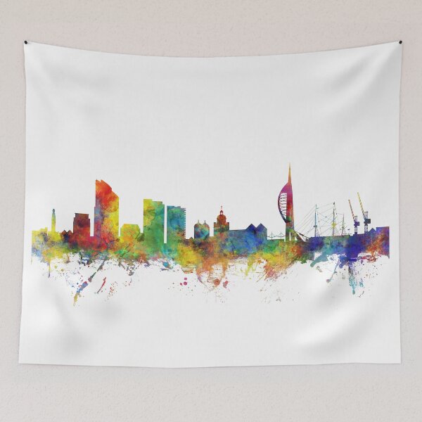 Item preview, Portsmouth England Skyline designed and sold by ArtPrints.