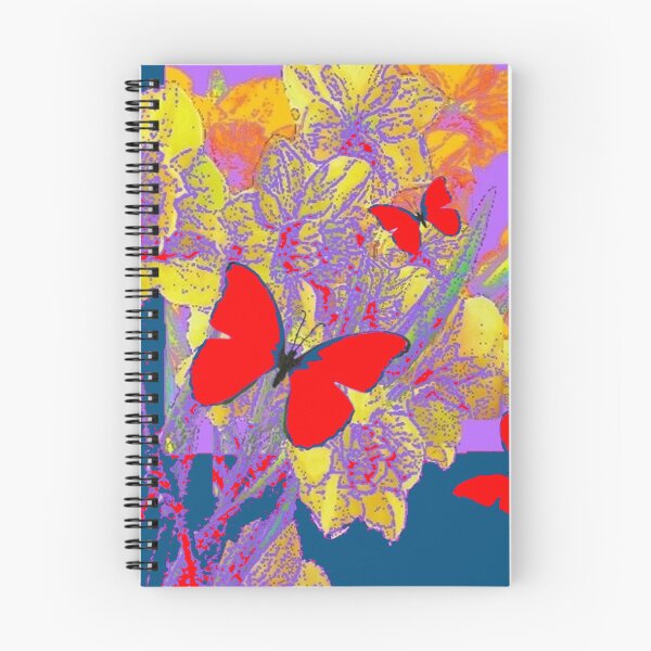 Item preview,  RED COLORS LILAC RED BUTTERFLIES FLORAL ART designed and sold by sharlesart.
