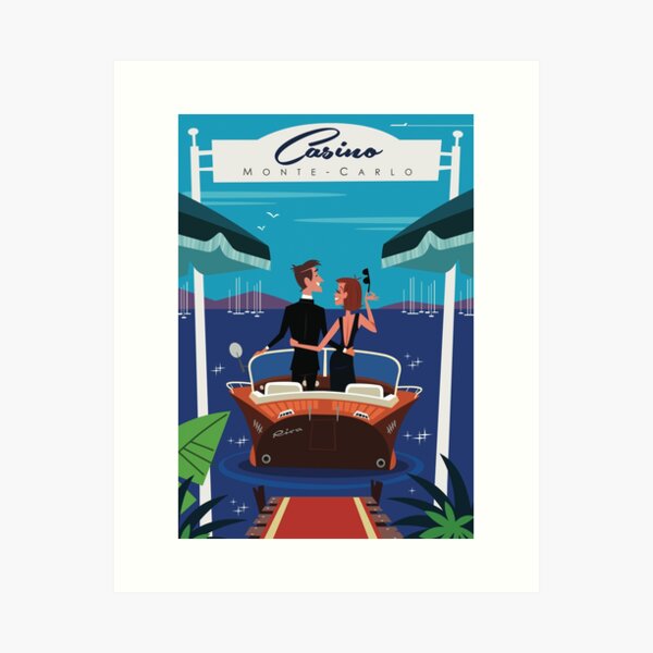 Monte Carlo Casino poster Art Print