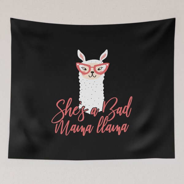 Item preview, Shes a Bad Mama Llama cute alpaca in pink glasses gift for mom lover funny  designed and sold by alenaz.