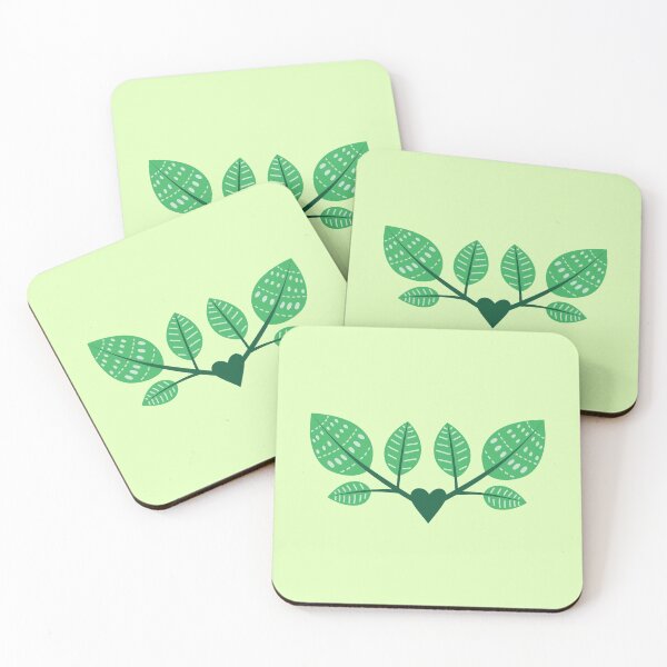 Item preview, Green leaves with heart designed and sold by thetypographer.