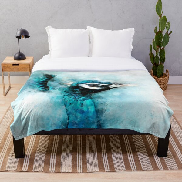 Item preview, Peacock Peafowl Blue Teal Bird Wildlife Animal Watercolor Artistic Painting designed and sold by dramabite.