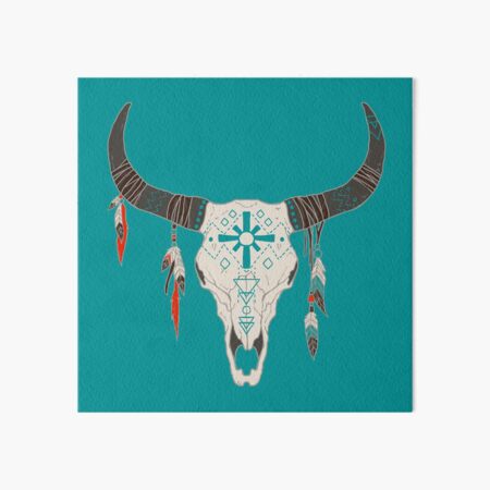 Cow Skull - Colorful Art Board Print