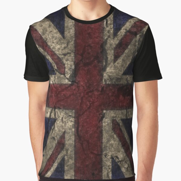 Union Jack Bandera Grunge Rasgada Efecto-Sudadera con capucha para hombre
