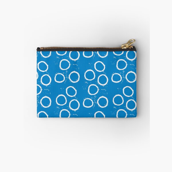 Item preview, Abstract Design of Organic Circle Shapes, Off White on Bright Blue designed and sold by KShedenhelm.