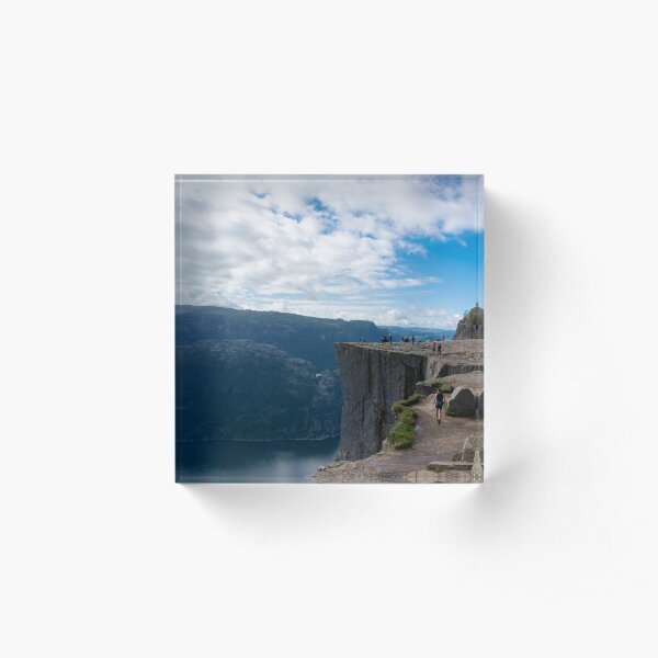 Felsplattform Preikestolen am Lysefjord, Norwegen / Skandinavien Acrylblock