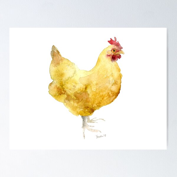 Item preview, Buff Orpington Hen- Chicken watercolor Painting designed and sold by Ethan  Yazel.