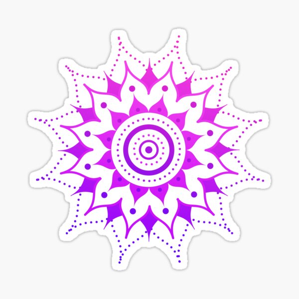 Purple Pink Gradient Mandala Sticker