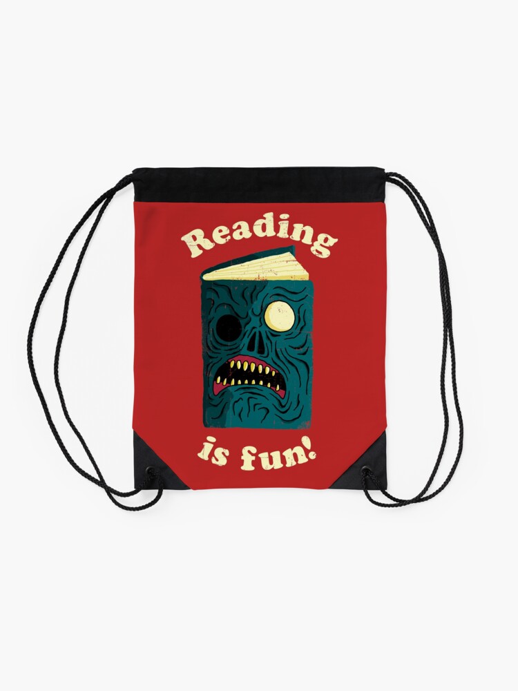 Alternate view of Reading is Fun Drawstring Bag